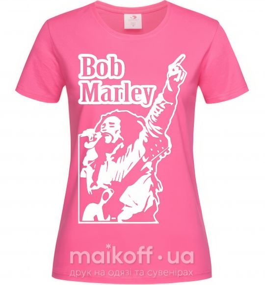 Жіноча футболка Bob Marley Яскраво-рожевий фото
