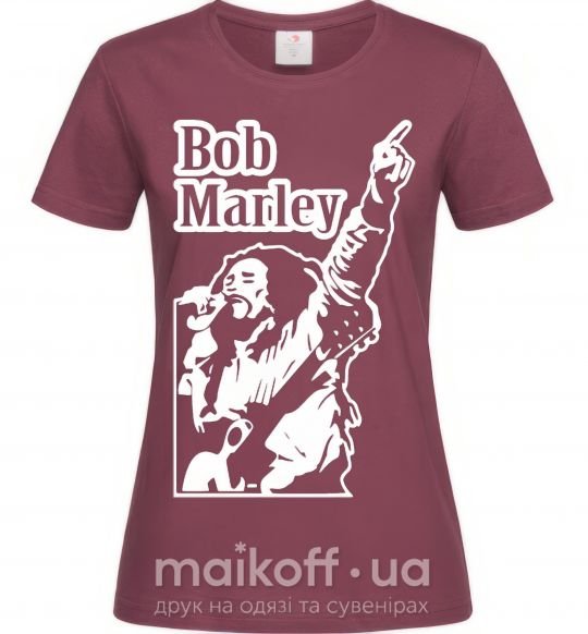 Жіноча футболка Bob Marley Бордовий фото