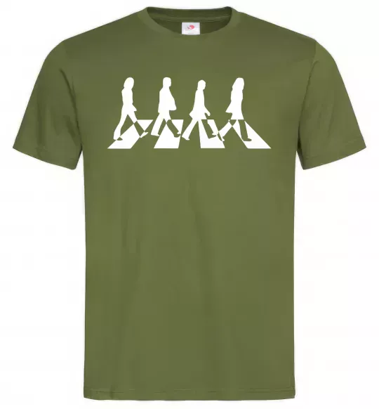 Мужская футболка The beatles Abbey Оливковый фото