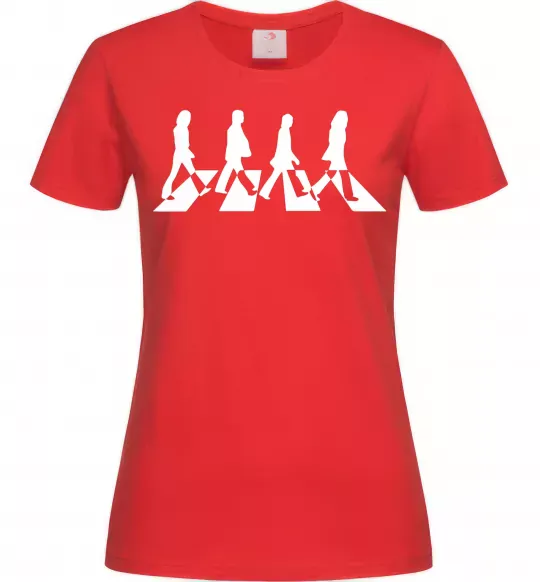 Женская футболка The beatles Abbey Красный фото