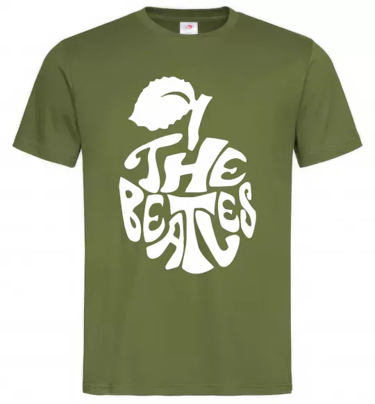 Чоловіча футболка The beatles apple Оливковий фото