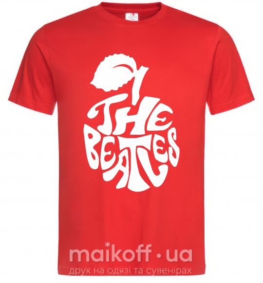 Чоловіча футболка The beatles apple Червоний фото