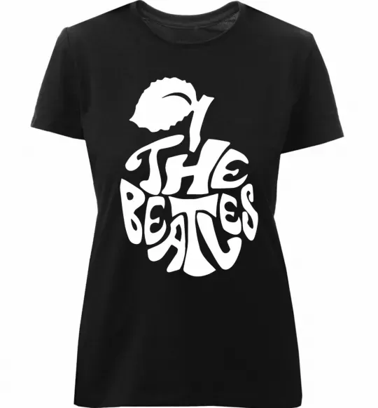 Жіноча преміум футболка The beatles apple Чорний фото