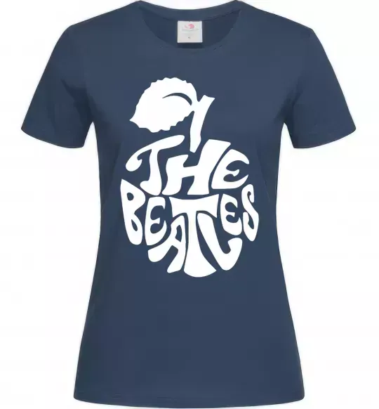 Женская футболка The beatles apple Темно-синий фото