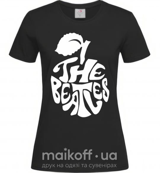 Женская футболка The beatles apple Черный фото