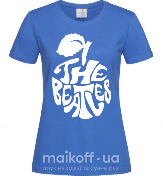 Жіноча футболка The beatles apple Яскраво-синій фото