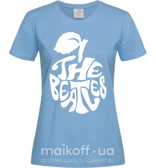 Жіноча футболка The beatles apple Блакитний фото