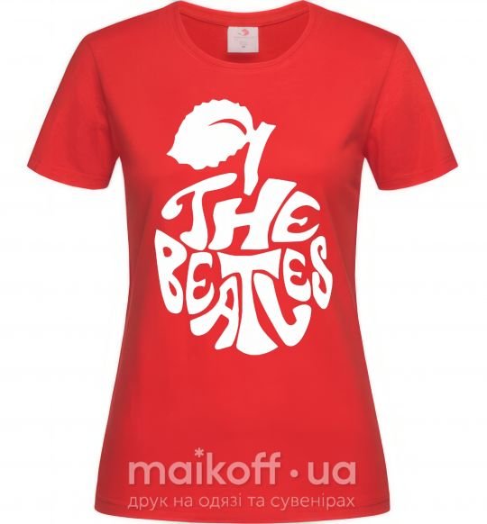 Женская футболка The beatles apple Красный фото