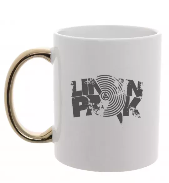 Чашка с цветной ручкой Linkin park grey Золото фото