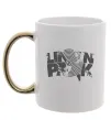 Чашка с цветной ручкой Linkin park grey Золото фото