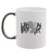 Чашка с цветной ручкой Linkin park grey Серебро фото