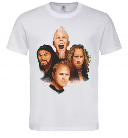 Чоловіча футболка Metallika color faces Білий фото