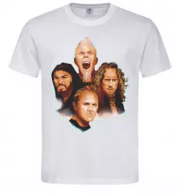 Мужская футболка Metallika color faces Белый фото