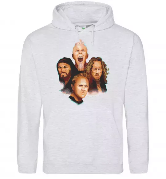 Чоловіча толстовка (худі) Metallika color faces Сірий меланж фото