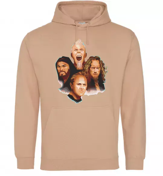 Чоловіча толстовка (худі) Metallika color faces Пісочний фото