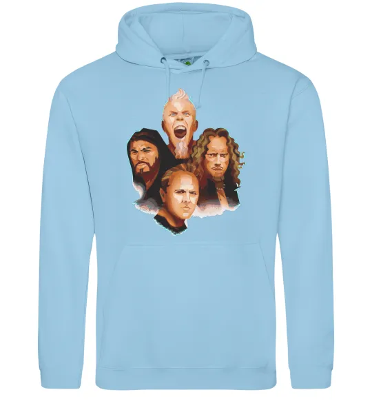 Жіноча толстовка (худі) Metallika color faces Блакитний фото