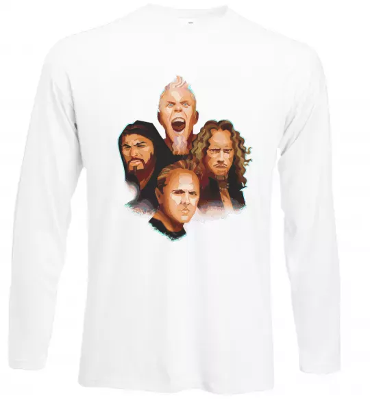 Лонгслив Metallika color faces Белый фото