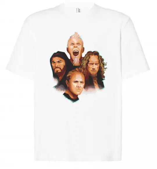 Футболка Оверсайз Metallika color faces Білий фото