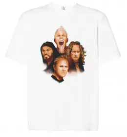 Футболка Оверсайз Metallika color faces Белый фото