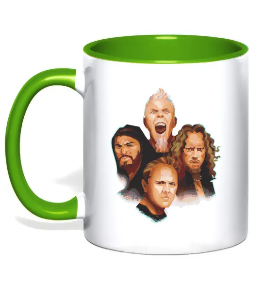 Чашка с цветной ручкой Metallika color faces Зеленый фото