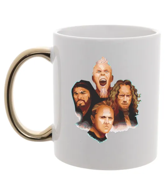 Чашка с цветной ручкой Metallika color faces Золото фото