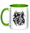 Чашка с цветной ручкой Metallika band of skeletons Зеленый фото