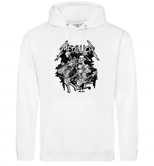 Жіноча толстовка (худі) Metallika band of skeletons Білий фото