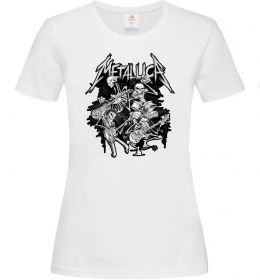 Жіноча футболка Metallika band of skeletons