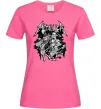 Жіноча футболка Metallika band of skeletons Яскраво-рожевий фото
