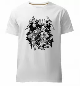 Мужская премиум футболка Metallika color faces Белый фото