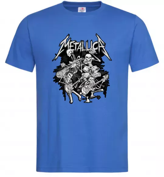 Чоловіча футболка Metallika band of skeletons Яскраво-синій фото