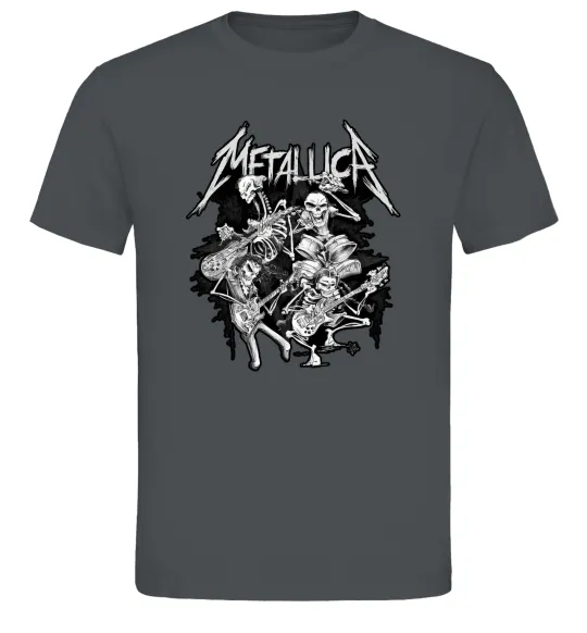 Чоловіча футболка Metallika band of skeletons Графіт фото
