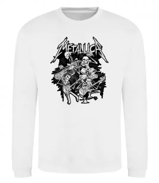 Світшот Metallika band of skeletons Білий фото
