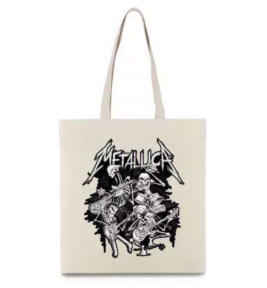 Еко-сумка Metallika band of skeletons Бежевий фото
