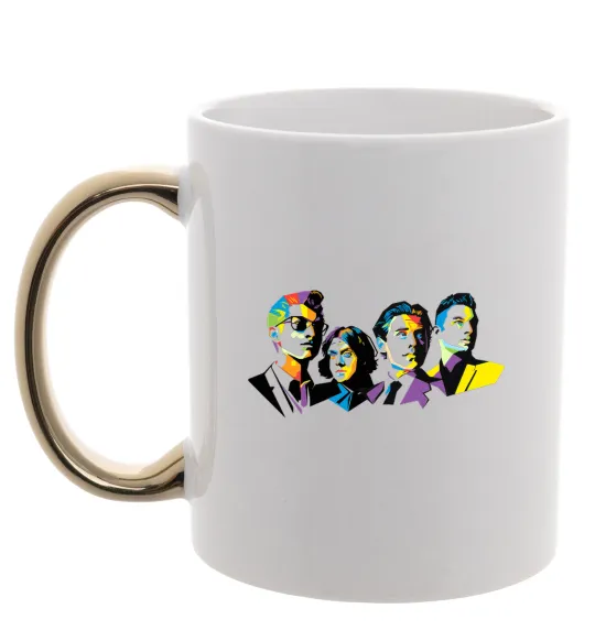 Чашка с цветной ручкой Arctic monkeys color Золото фото