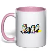 Чашка с цветной ручкой Arctic monkeys color Нежно розовый фото