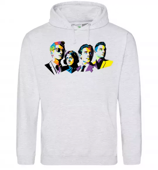 Женская толстовка (худи) Arctic monkeys color Серый меланж фото