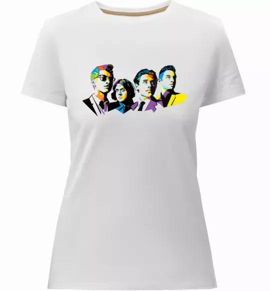 Женская премиум футболка Arctic monkeys color Белый фото