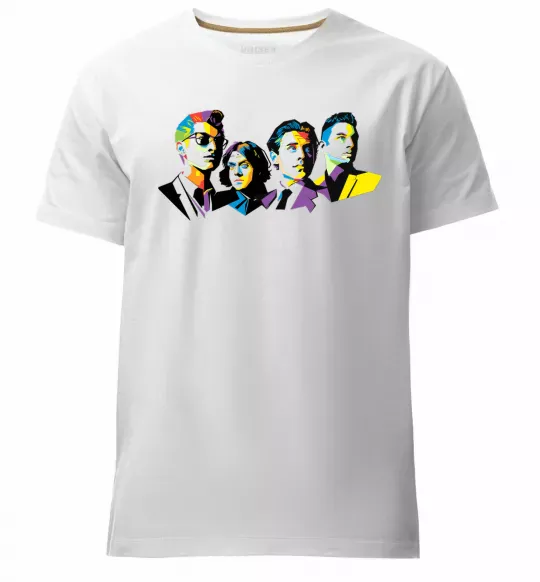 Мужская премиум футболка Arctic monkeys color Белый фото