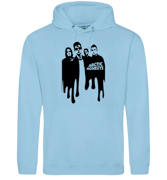 Мужская толстовка (худи) Arctic monkeys figures Голубой фото