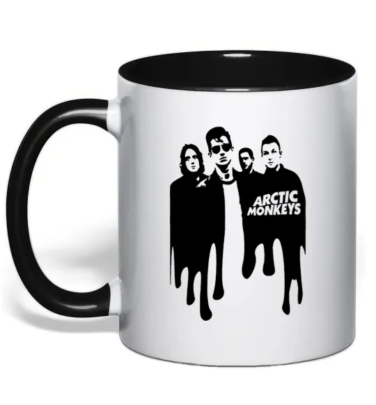Чашка с цветной ручкой Arctic monkeys figures Черный фото