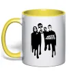 Чашка с цветной ручкой Arctic monkeys figures Лимонный фото