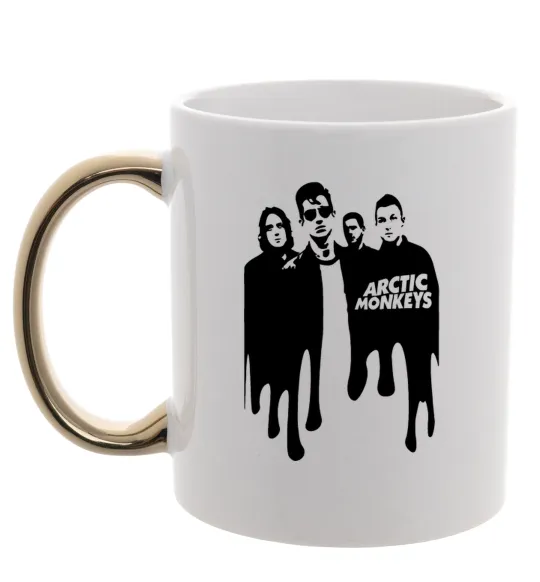 Чашка с цветной ручкой Arctic monkeys figures Золото фото