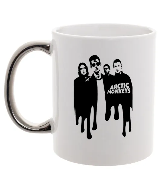 Чашка с цветной ручкой Arctic monkeys figures Серебро фото