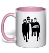 Чашка с цветной ручкой Arctic monkeys figures Нежно розовый фото