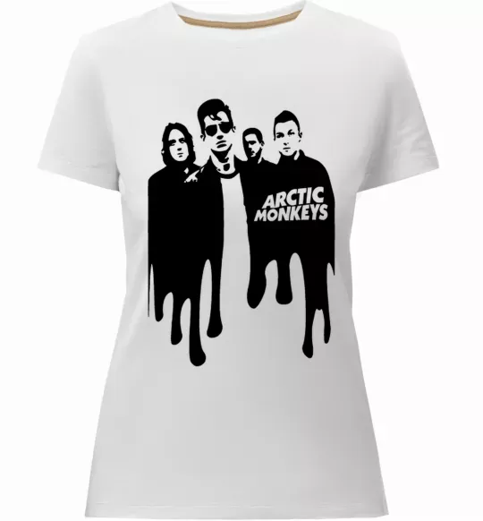 Женская премиум футболка Arctic monkeys figures Белый фото