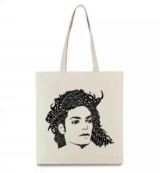 Эко-сумка Michael Jackson's face Бежевый фото