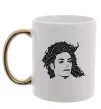 Чашка с цветной ручкой Michael Jackson's face Золото фото