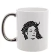 Чашка с цветной ручкой Michael Jackson's face Серебро фото