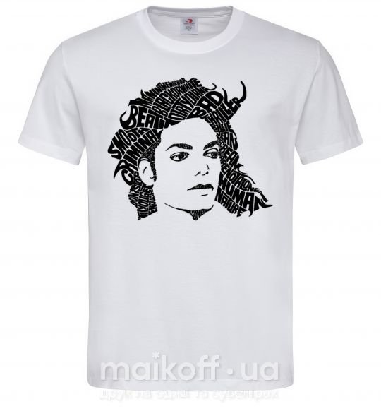 Мужская футболка Michael Jackson's face Белый фото